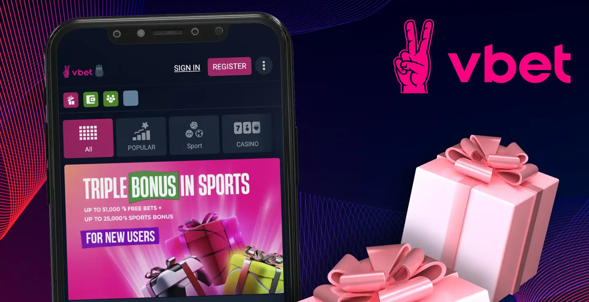 VBet Casino App Screenshot